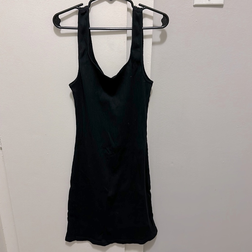 HM Divided Ribbed Black Dress